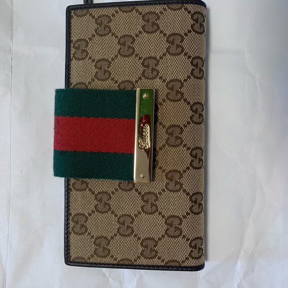 Authentic Gucci Monogram Continental Ebony Wallet - Picture 2 of 10
